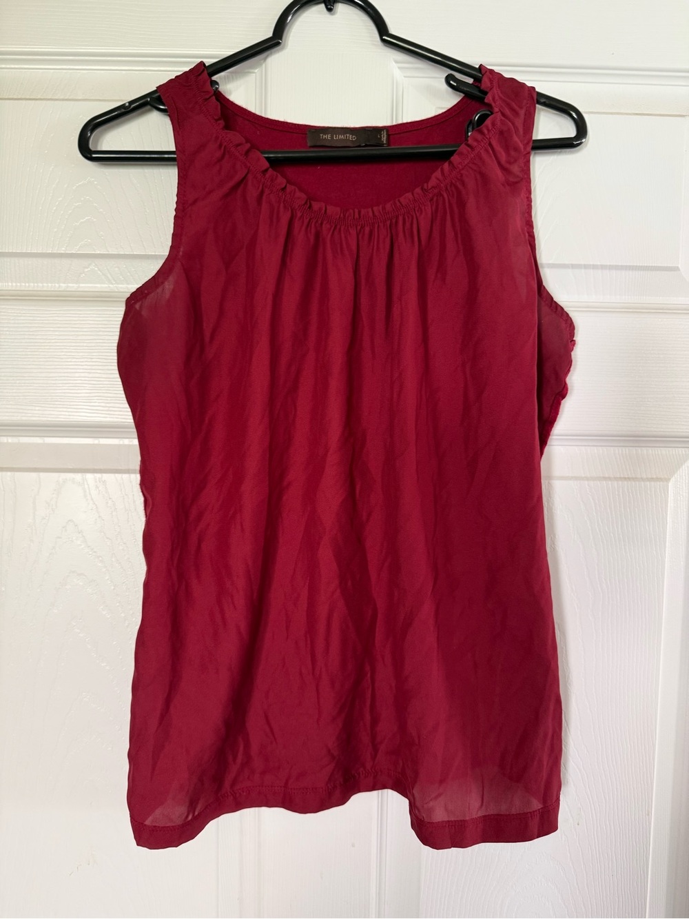 The Limited Women's Sleeveless Burgundy Chiffon Camisole